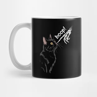 Boop! Halloween Cat and Skeleton Hand Design Mug